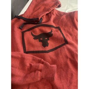 Under Armour Project Rock Brahma Bull Collaboration Dwayne Johnson Red Hoodie- M